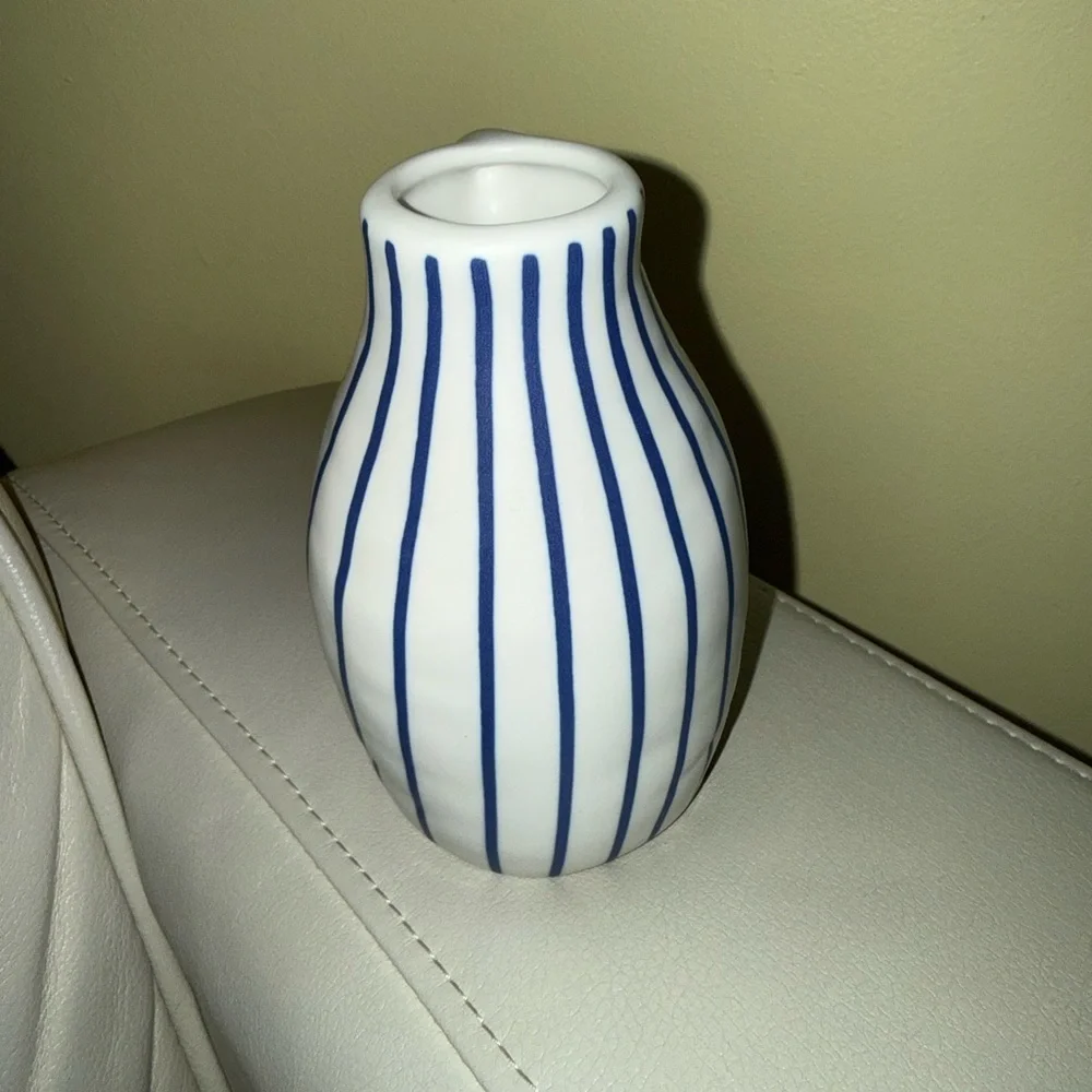 IKEA Blue and White Ceramic Vase